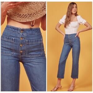 Reformation Eloise Womens High Rise Wide Leg 4 Button 28